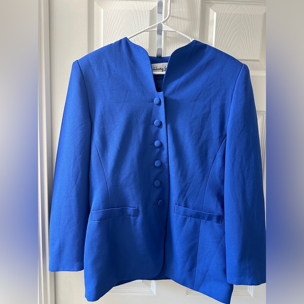 Vintage Heury Lee Royal Blue Blazer Size 12